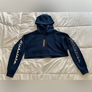 New Alphalete Sz Small WOMENS TRILOGY CROP HOODIE in the colour Denim